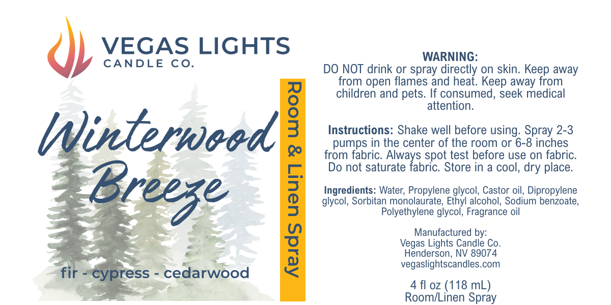 Winterwood Breeze Room & Linen Spray (Fir, Cypress & Cedarwood Scent)
