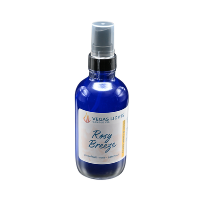 Vegas Lights Candle Co. Rosy Breeze spray bottle on a white background