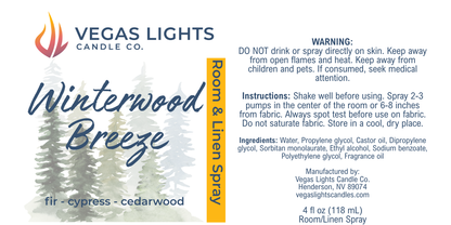 Winterwood Breeze Room & Linen Spray (Fir, Cypress & Cedarwood Scent)